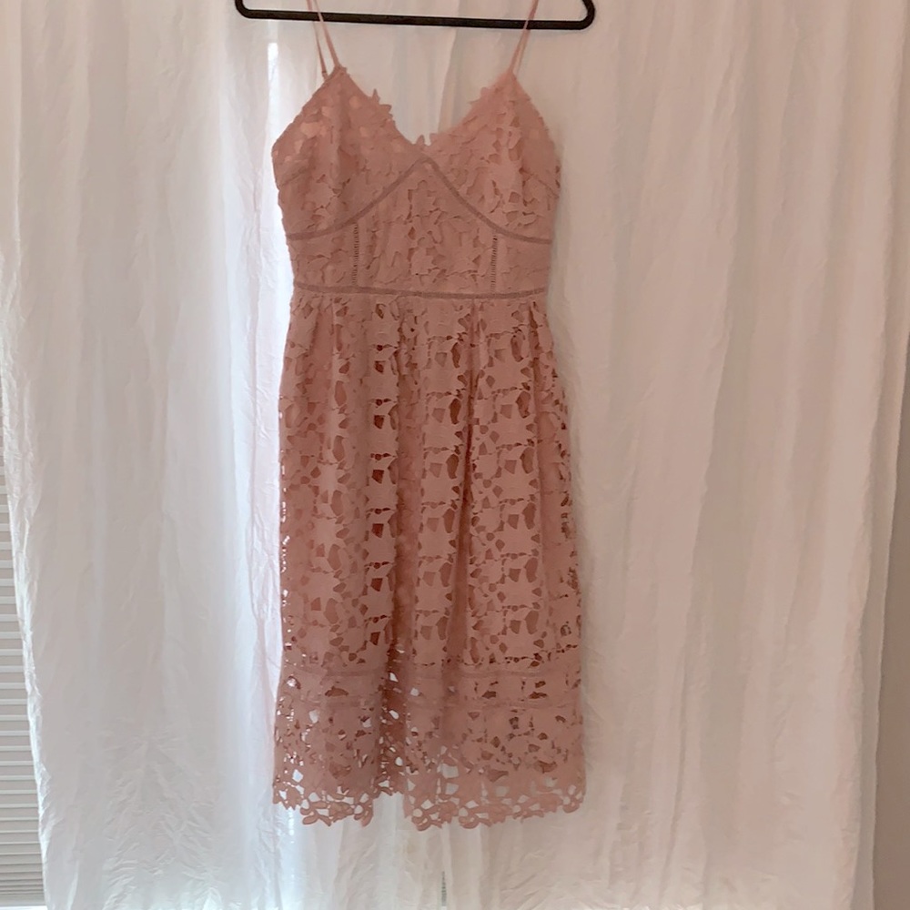 Light Pink Midi Lace Dress- size M